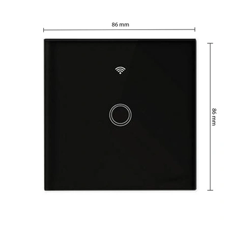 Einzelner schwarzer Wi-Fi-LED-TOUCH-Glasschalter