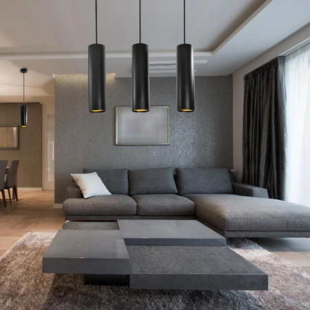 IL MIO LATI Deckenpendelleuchte 3xGU10 Schwarz - Gold - GOLDLUX (Polux)