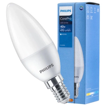 E14 LED Lampen 5W = 40W 470lm 4000K Neutral PHILIPS CANDLE