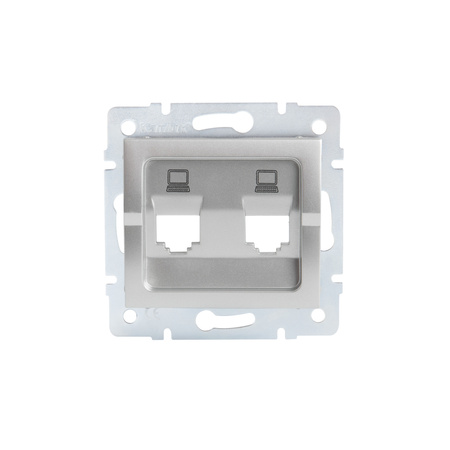 RJ45 Internet Buchse Adapter Quadratisch Silber LOGI Kanlux
