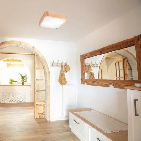 Plafond LED-Deckenleuchte GASPAR 2xE27 Quadratisch Holz LD-PD-11.1 Lamkur