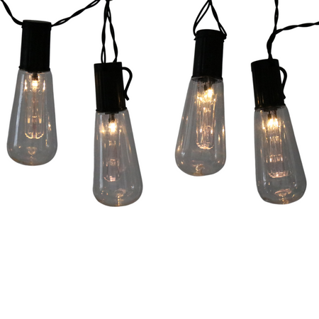 Batteriebetriebene LED-Gartengirlande 2,6 m betrieben mit 2xAA EDISON-Batterien Schwarz GOLDLUX (Polux)