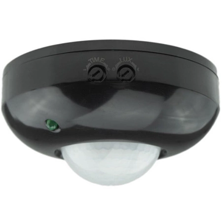 PIR 360° Bewegungs- und Dämmerungssensor 6m Decke Schwarz