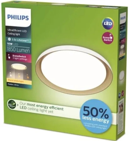 LED Plafond Deckenleuchte 10W 1950lm 4000K SceneSwitch Weiß Pebblo Ultra Efficient Philips