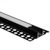 Aluminium-Anbauprofil schwarz für LED auf KARTON / GIPS-Platten 2m mit milchigem Diffusor und Ecolight-Kappen