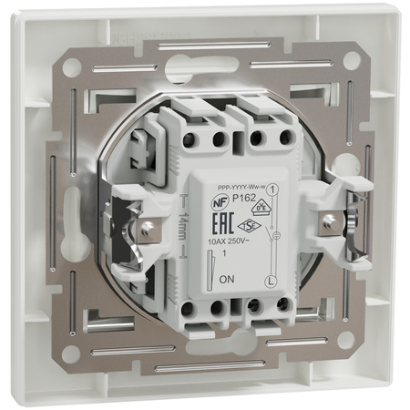 Einpoliger Schalter mit Hintergrundbeleuchtung und Rahmen. SCHNEIDER ASFORA Unterputz