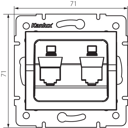RJ45 Internet Steckdosenadapter Quadratisch Beige LOGI Kanlux
