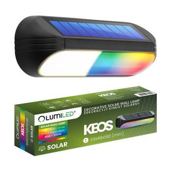 Solar-Gartenleuchte LED-Wandleuchte 3000K + RGB KEOS LUMILED