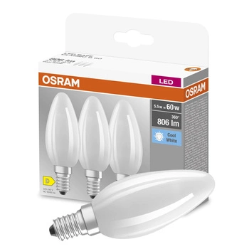 3x LED Lampe E14 B35 5,5 W = 60 W 806 lm 4000 K Neutral 300° Filament OSRAM BASE