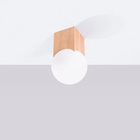 Deckenleuchte Leuchte Aufbauleuchte G9 Naturholz Weiß Solis Peach Puff SL.1407 Sollux