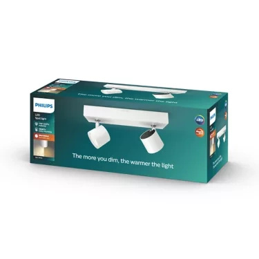 LED STAR Deckenleuchte 2x 4.5W 2700K Dimmbarer Reflektor Leuchte Beweglich Weiß PHILIPS