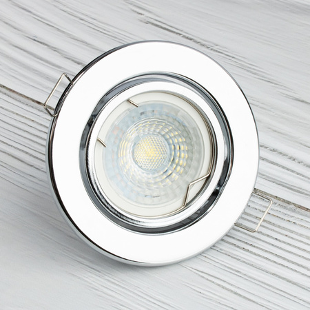 HALOGEN-Einbauleuchte beweglich rund Chrom GU10 MR16-Blech