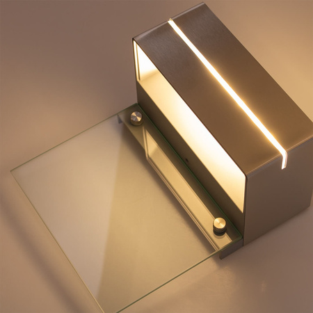 LED-Gartenlampe beleuchtete Hausnummer Türerhöhung Wandleuchte 6W IP54 Silber Volteno