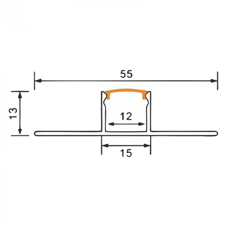 Aluminium LED-Profil für Gipskarton REGIPS Fliesenunterprofil Schwarz 1m mit milchigem Lampenschirm für LED-Streifen + Endkappen GN Ecolight Serie