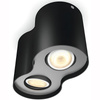 LED Spot Pillar Schwarz 2x4.2W CCT PHILIPS HUE Bluetooth Zigbee Deckenleuchte + Dimmschalter