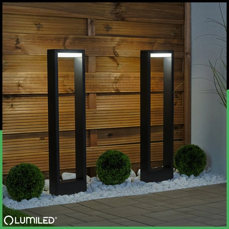 Gartenleuchte 10W, Außenstehleuchte Pollerleuchte 60cm HOSTA LUMILED