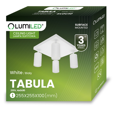 Deckenleuchte Plafond SPOT TUBA Reflektor Halogen Leuchte 4x GU10 TABULA LUMILED