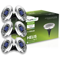 6x Solar Bodenleuchten, Solar Gartenleuchte IP44 4000K HELIS LUMILED