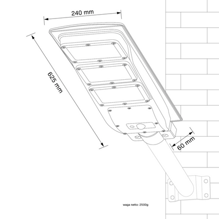 LED Fluter 200-1000lm 6000K IP65 10W Solar Schwarz mit Bewegungs- und Dämmerungssensor + Fernbedienung STREET-9 GOLDLUX (Polux)