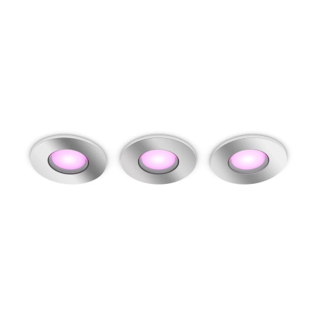 LED Xamento 3x 4.2W IP44 CCT RGB Kreisförmig PHILIPS HUE Bluetooth Badeinbauleuchte