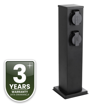 Gartenpfosten IBERI Outdoor Standing 230V 40cm 4x Netzsteckdose LUMILED