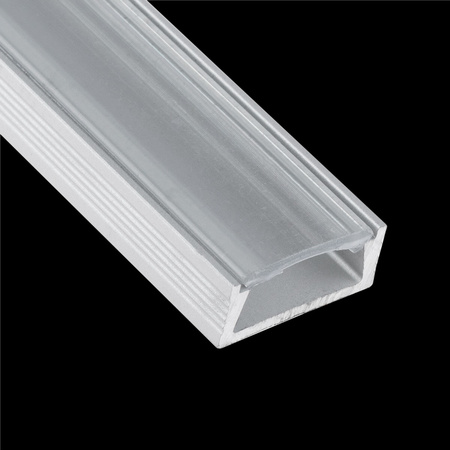 Eloxiertes Aluminiumprofil für LED ALI-1 Silber Aufbaumontage 1m + transparente Abdeckung