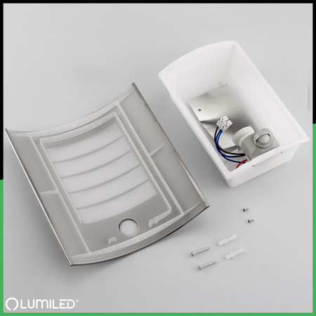 Wandleuchte Außen E27, Garten-Wandleuchte IP44 Schwarz mit Bewegungs- und Dämmerungssensor NIGELLA LUMILED