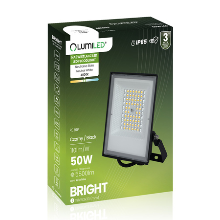 LED-Flutlicht im Freien BRIGHT Wasserdicht 50W 5500lm 4000K IP65 LUMILED