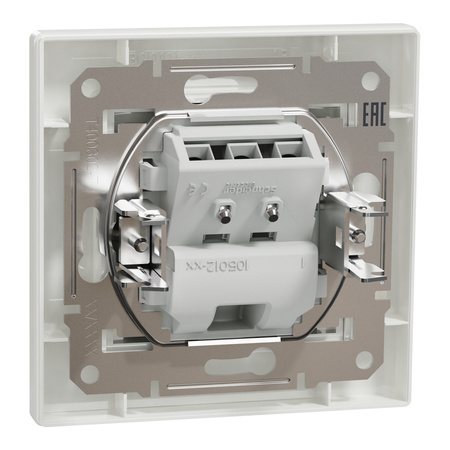Kabelauslass Unterputz weiß mit SCHNEIDER ASFORA Rahmen