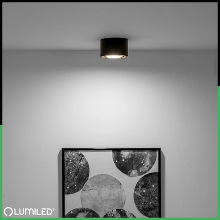 Anbauleuchte HALOGEN Spot beweglich AMAT-S INSERT Rund schwarz-gold 52mm LUMILED