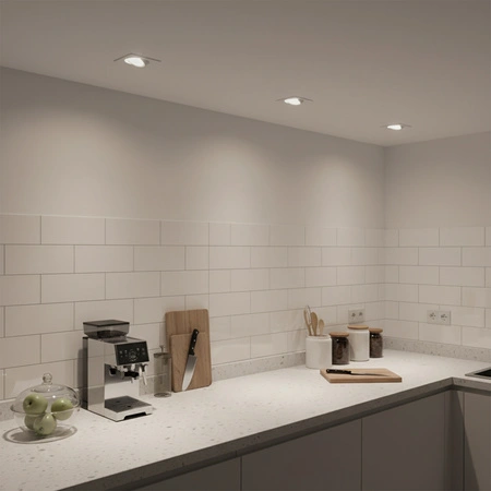 Einbaustrahler GU10, MR16 Einbauspot HALOGEN Quadrat beweglich Weiß CASSIO LUMILED