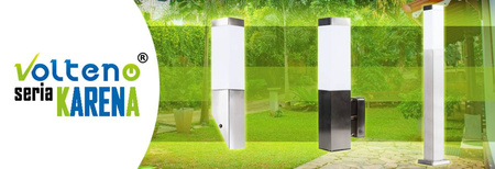 Gartenwandleuchte E27 Fassadenleuchte schlicht Chrom KARENA VOLTENO