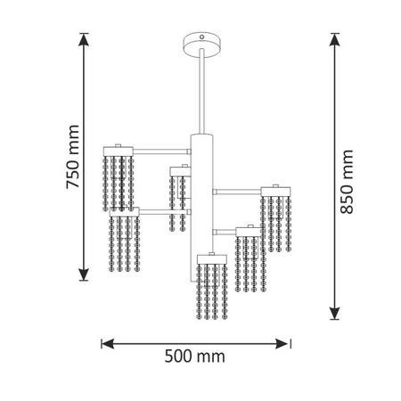 Decke Hängelampe 6x E27 Gold Gea Sanico Goldlux