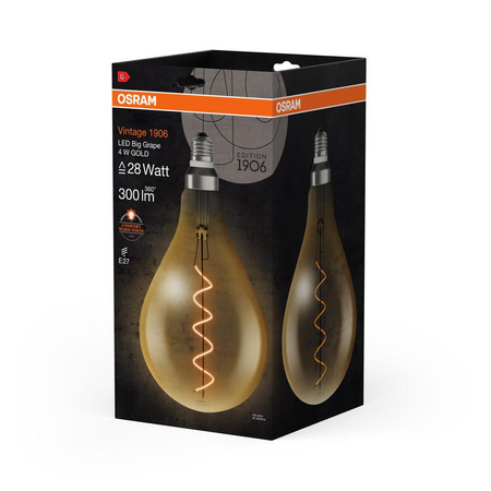 LED-Lampe E27 A60 5W = 28W 300lm 2000K Warm 360° OSRAM Vintage 1906