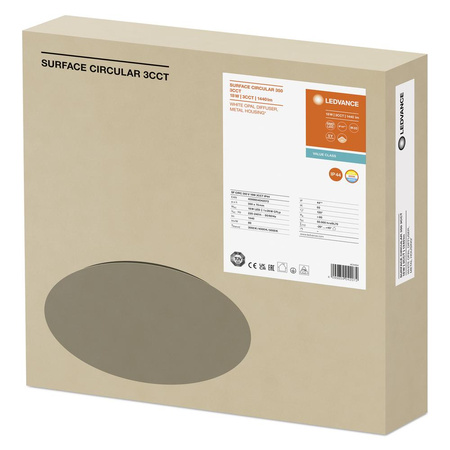 Plafond LED-Deckenleuchte 18W 1440lm 3000K - 4000K - 5000 K CCT Anbaumontage Weiß 35cm Oberfläche Ledvance