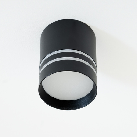 Oberflächenmontage HALOGEN Spot Tuba ARISA GU10 LUMILED Rund Schwarz 80 mm