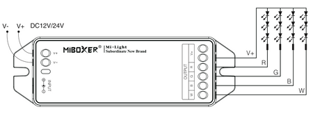 Controller RGB+W LED-Streifen-Controller 12/24V 12A Mi-Light Wi-Fi FUT038M