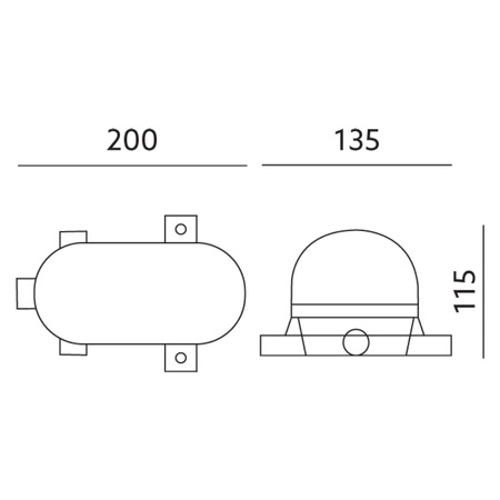 LED E27 CHANNEL Garagenleuchte Oval 100W Raster Metall IP44 Weiß KOBI