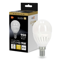 LED-Lampe E14 Ball 9W 900lm 3000K Warm 200° Premium Kobi