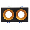 SPOT 2xGU10 rechteckige schwarzgoldene Doppeleinbauleuchte