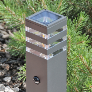 Gartenleuchte für den Außenbereich TEKSAS 44 E27 IP44 Sensormast Graphit GOLDLUX (Polux)