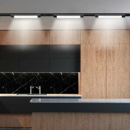 Beleuchtungsschienen-Set 1,5m Schiene + 3 x LED-Schienenlampen 15W 4000K Schwarz