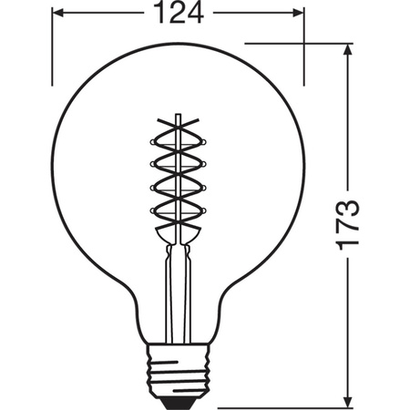 Dekorative Leuchtmittel E27 G125 4,8W = 37W 420lm 2200K Warm 320° Filament dimmbar OSRAM Vintage 1906