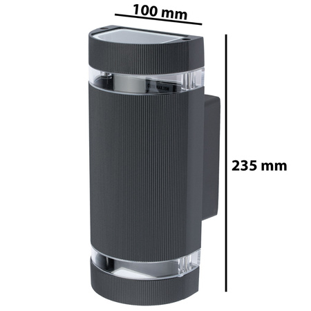 Fassaden-Wandleuchte doppelt HANA Round LED 2x GU10 Aluminium schwarz IP54