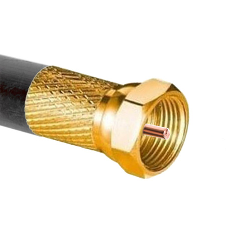 10x Steckverbinder Hohlstecker SAT F 6,8 mm Gold CU für Antennenkabel VAYOX