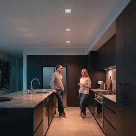 Einbaustrahler GU10, MR16 Einbauspot HALOGEN Quadrat Fest Weiß Blech PAVO LUMILED