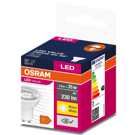 GU10 LED Leuchtmittel 3,2W = 35W 230lm 2700K Warm 36° OSRAM Value