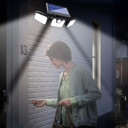 LED Solarstrahler 74x LED 15W 450lm Kaltbewegungssensor IP65