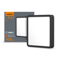 Plafond LED-Deckenleuchte Aufbauleuchte 15W 1850lm 4000K Neutral Schwarz Videx