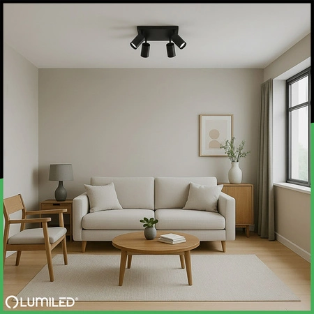 Deckenleuchte Plafond SPOT TUBA Reflektor Halogen Leuchte 4x GU10 TABULA LUMILED